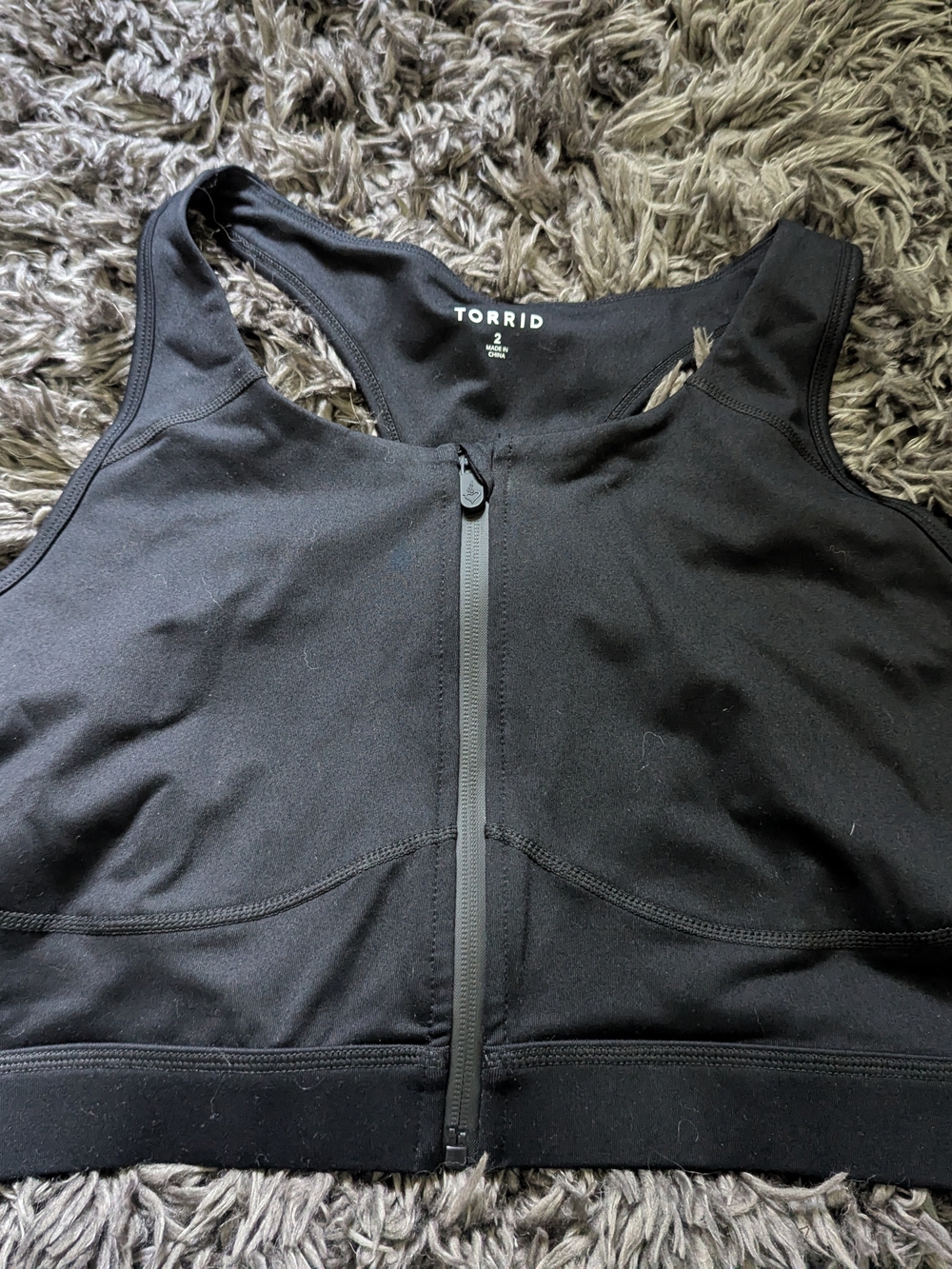 Torrid Low Impact Wireless Zip Front Active Sports Bra NWOT
